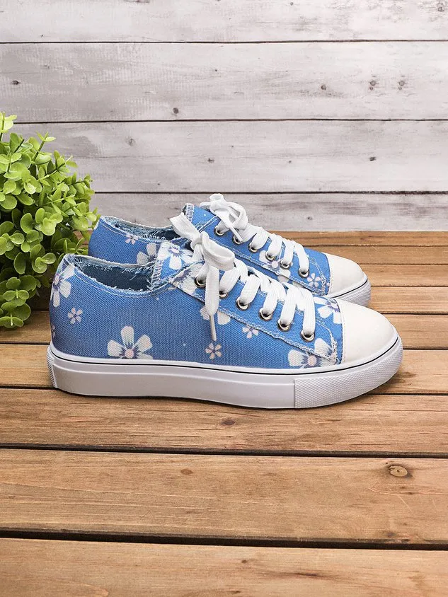 All Season Canvas Sneaker Heel Casual Flats