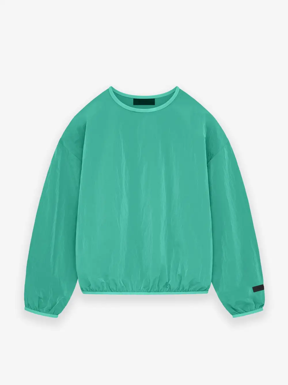 Crinkle Nylon Pullover Crewneck