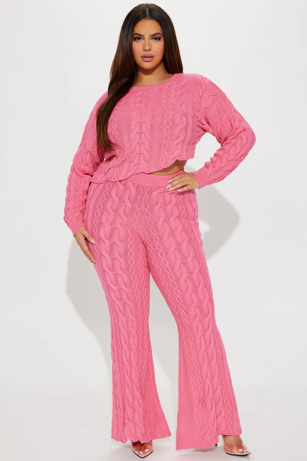 In My Fun Era Washed Sweater Set - Pink