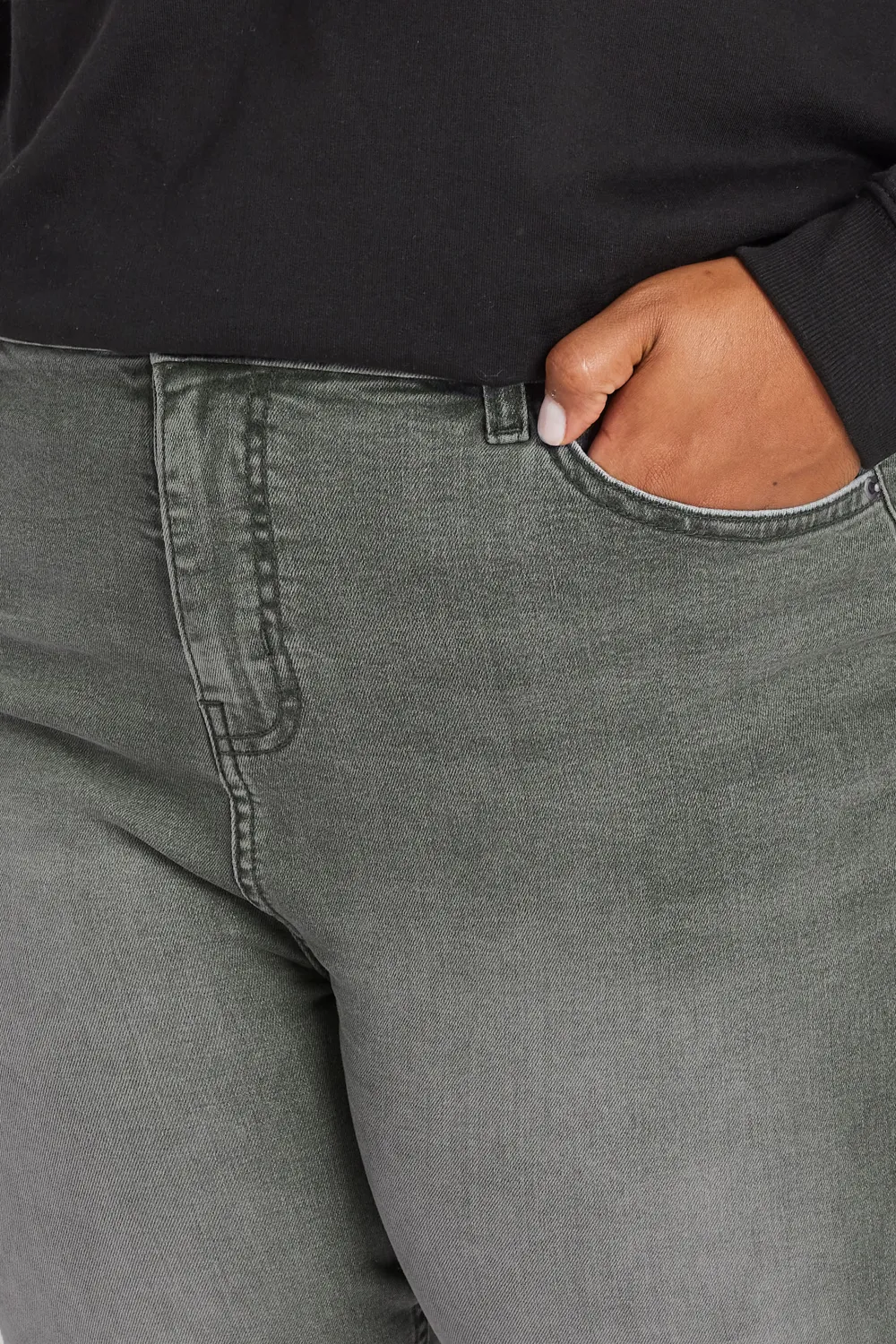YOURS Curve Grey Wide Leg Turn Up Jeans