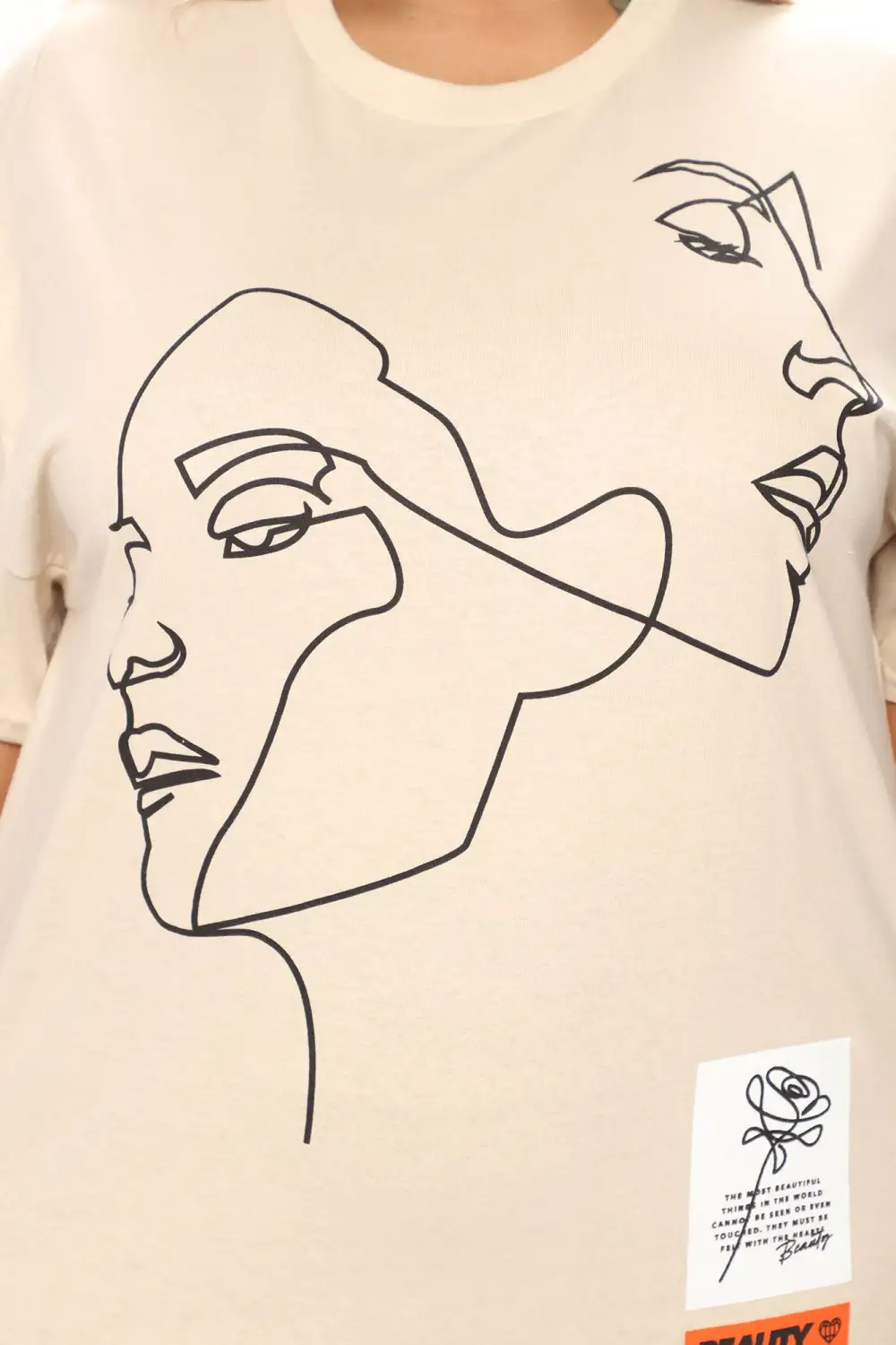 Twin Flame Graphic T-Shirt - Taupe