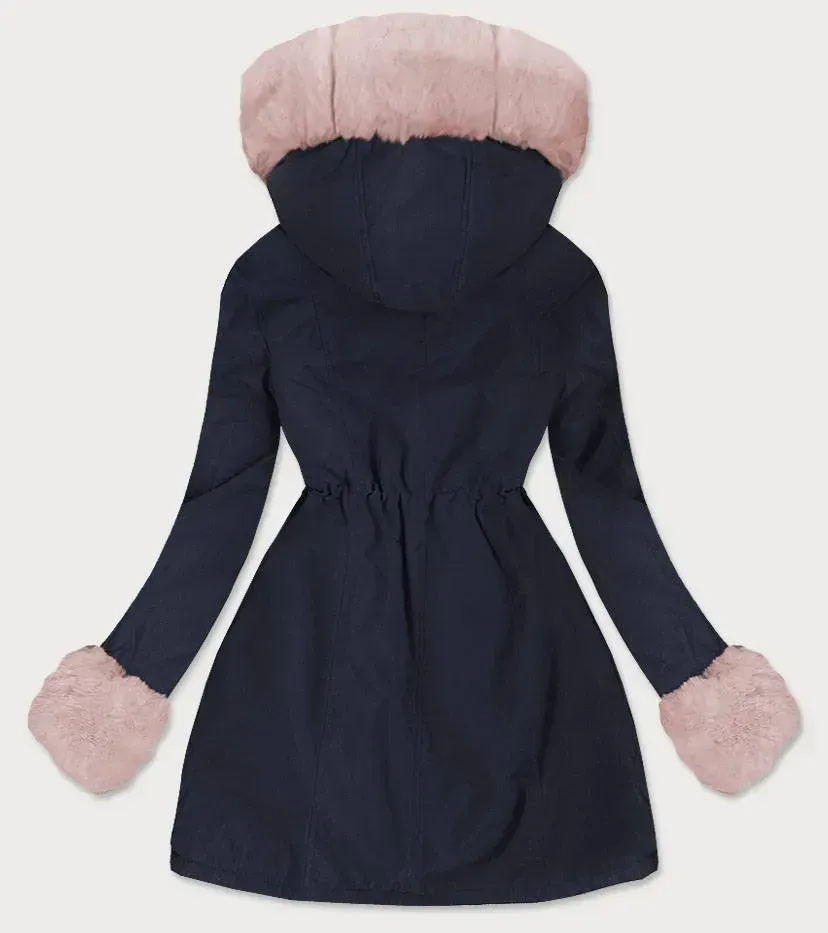 Parka with detachable fur C