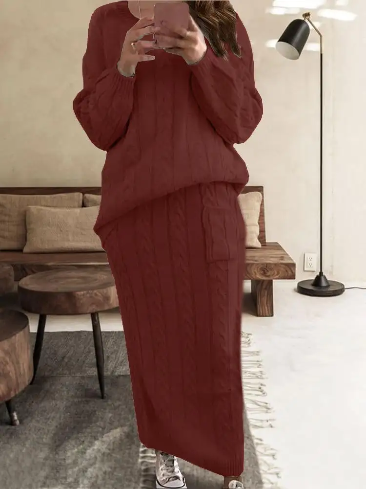 Needle Sweater Suit Skirt