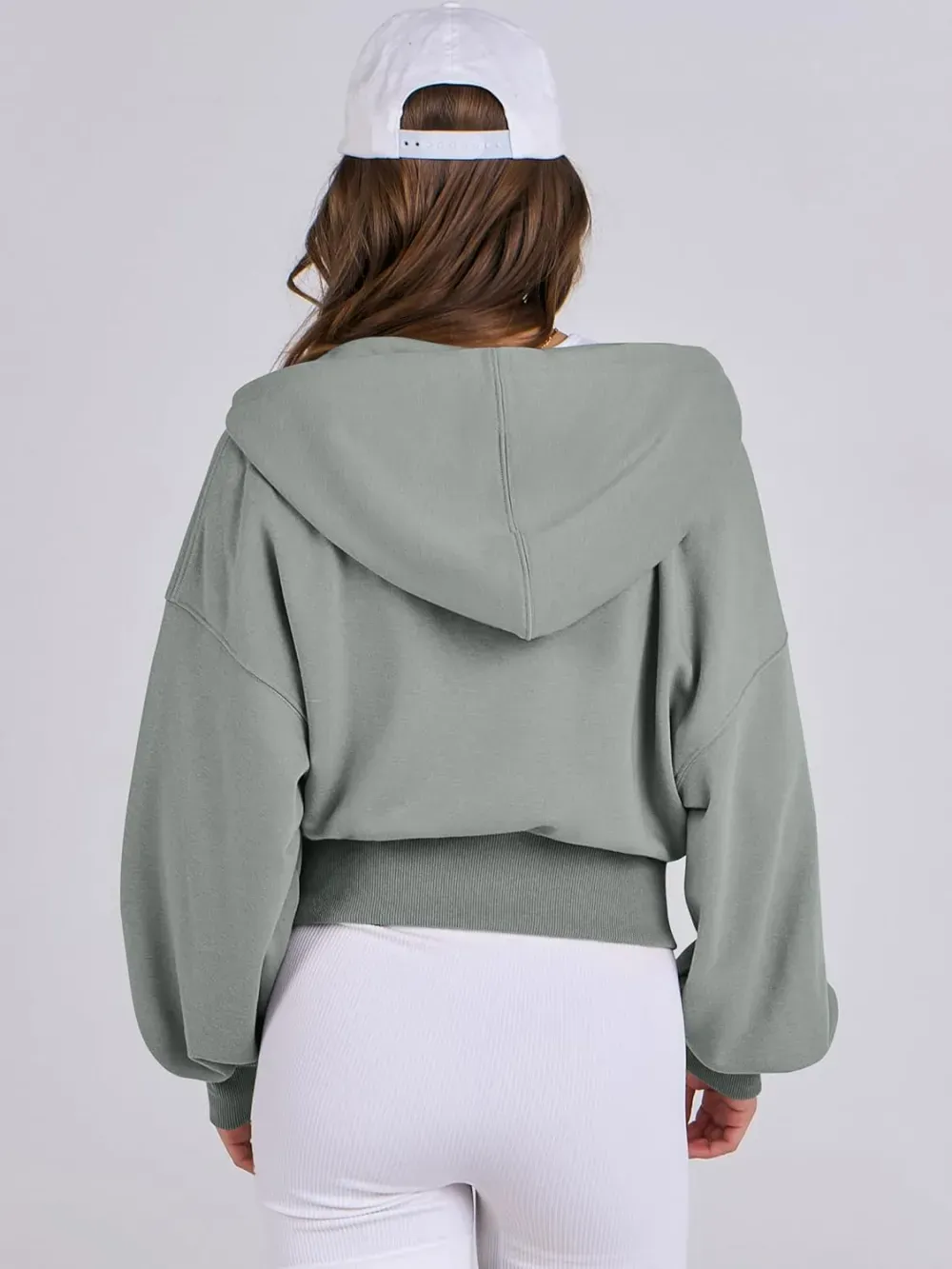 Women's Zip Up Hoodies Cropped Sweatshirts Full Zip Jackets Casual Fashion Fall Outfits Winter Clothes