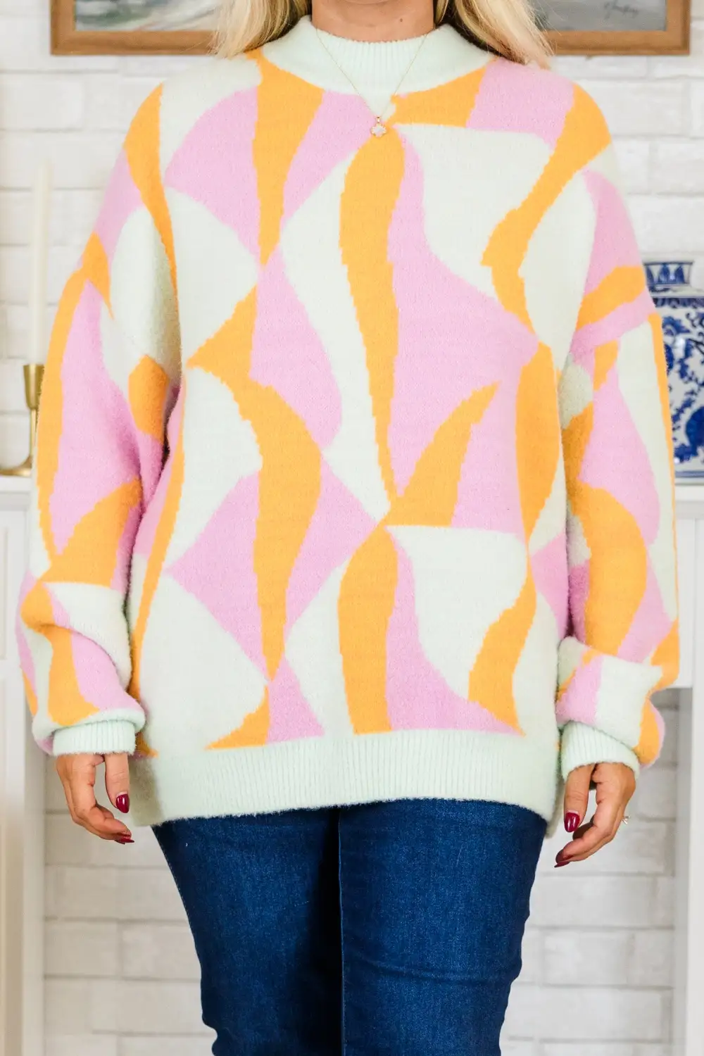 Hug Me Sweater, Orange Multi