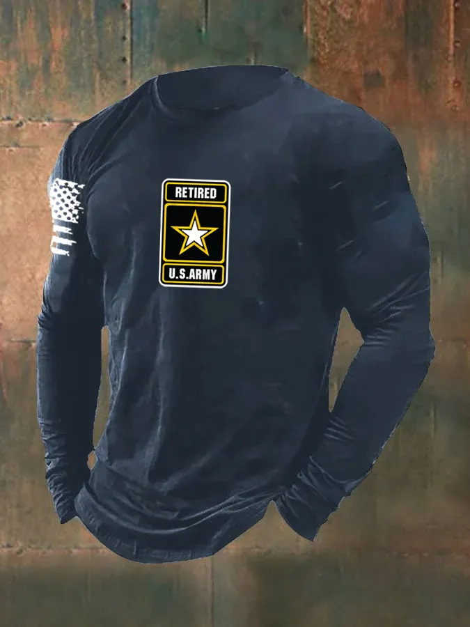 Men's Retired Army Pattern Long Sleeve T-Shirt