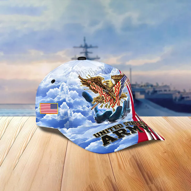 Unisex Casual Independence Day Us Army Print Cap