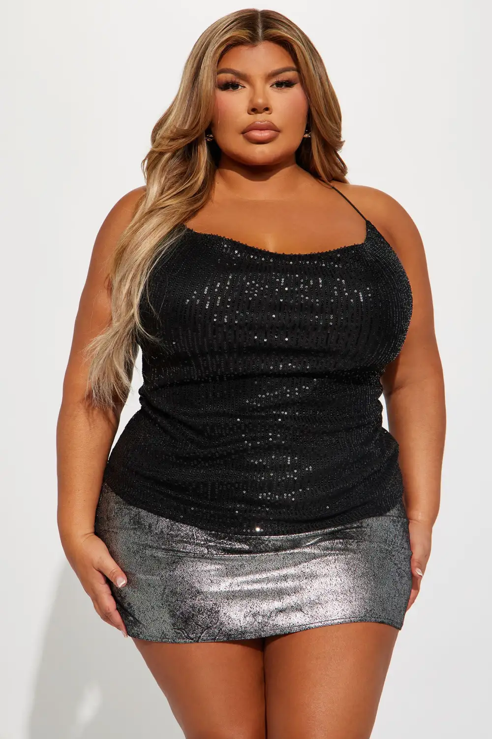Take The Lead Sequin Top - Black