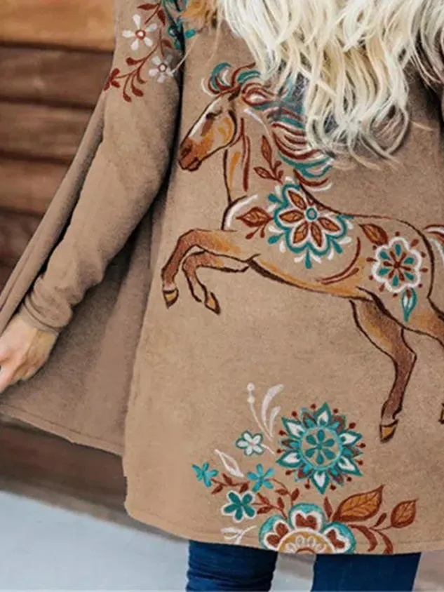 Horse Lover Turquoise Floral Cardigan