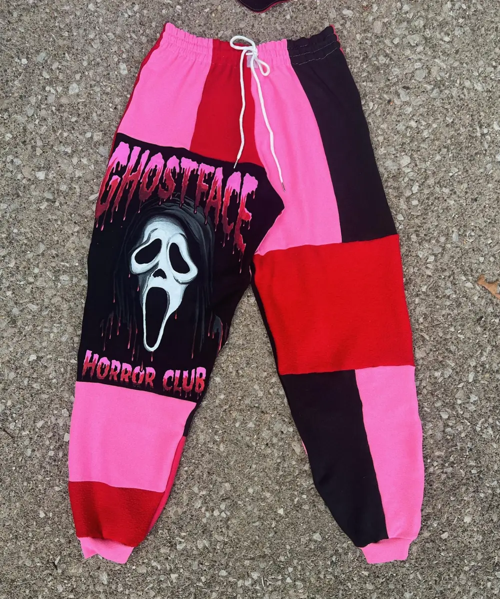 Pink sweatpants how perfect and cozy piece for your Halloween day