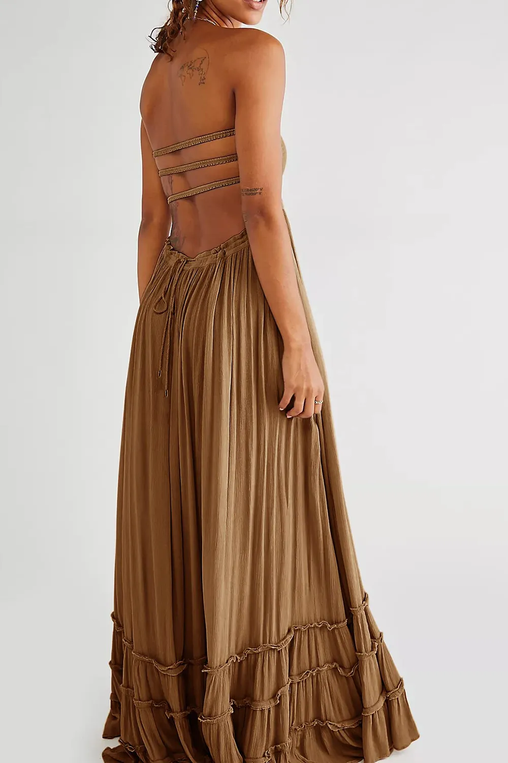 Summer Cotton Sexy Backless Long Dresses