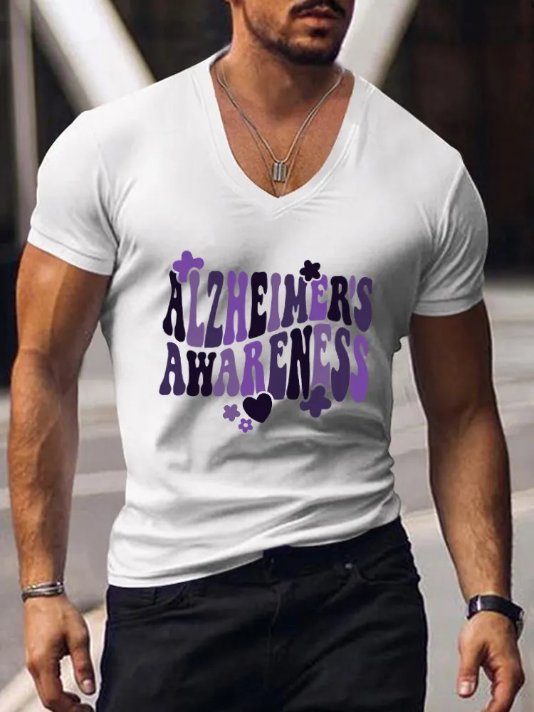 Men's T-Shirt  I Wear Purple For Someone Alzheimer's Awareness