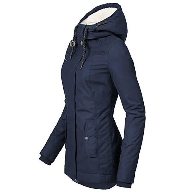 Women's Parka Street Fall Winter Puffer Jacket Long Coat Windproof Warm 3 in 1 Loose Casual Sports Jacket Long Sleeve Solid Color Zipper Purple Blushing Pink Waterpoof Daily Wear Down Parkas  Lined