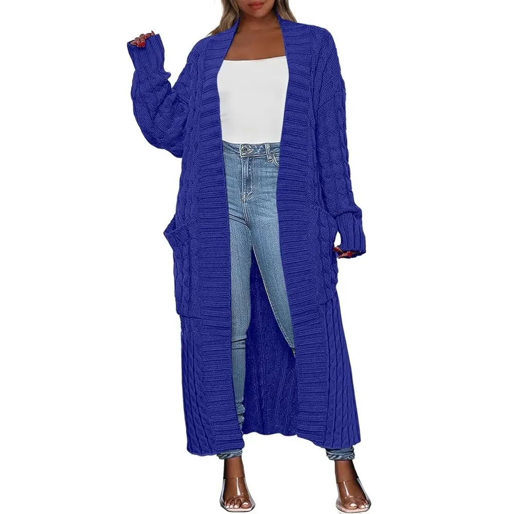 🔥Women's Long Cardigan 2025 Oversized Coat Long Sleeve Open Cardigan Knitted Extra