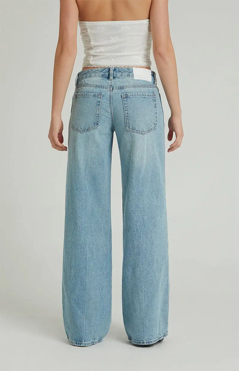 PacSun Casey Indigo Ripped Low Rise Baggy Jeans