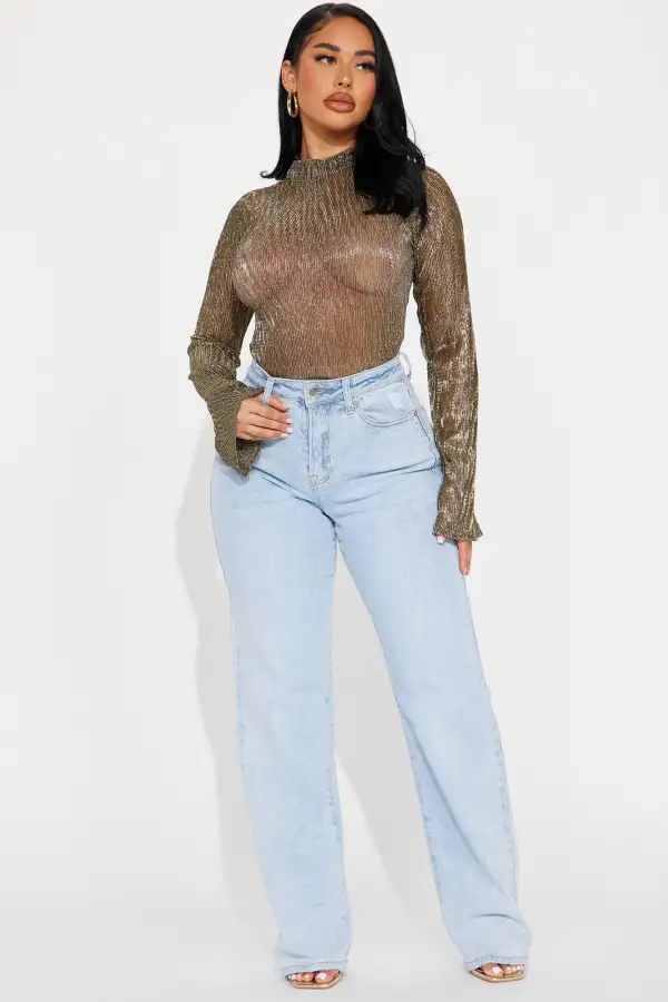 Night Out With You Bodysuit - Gold