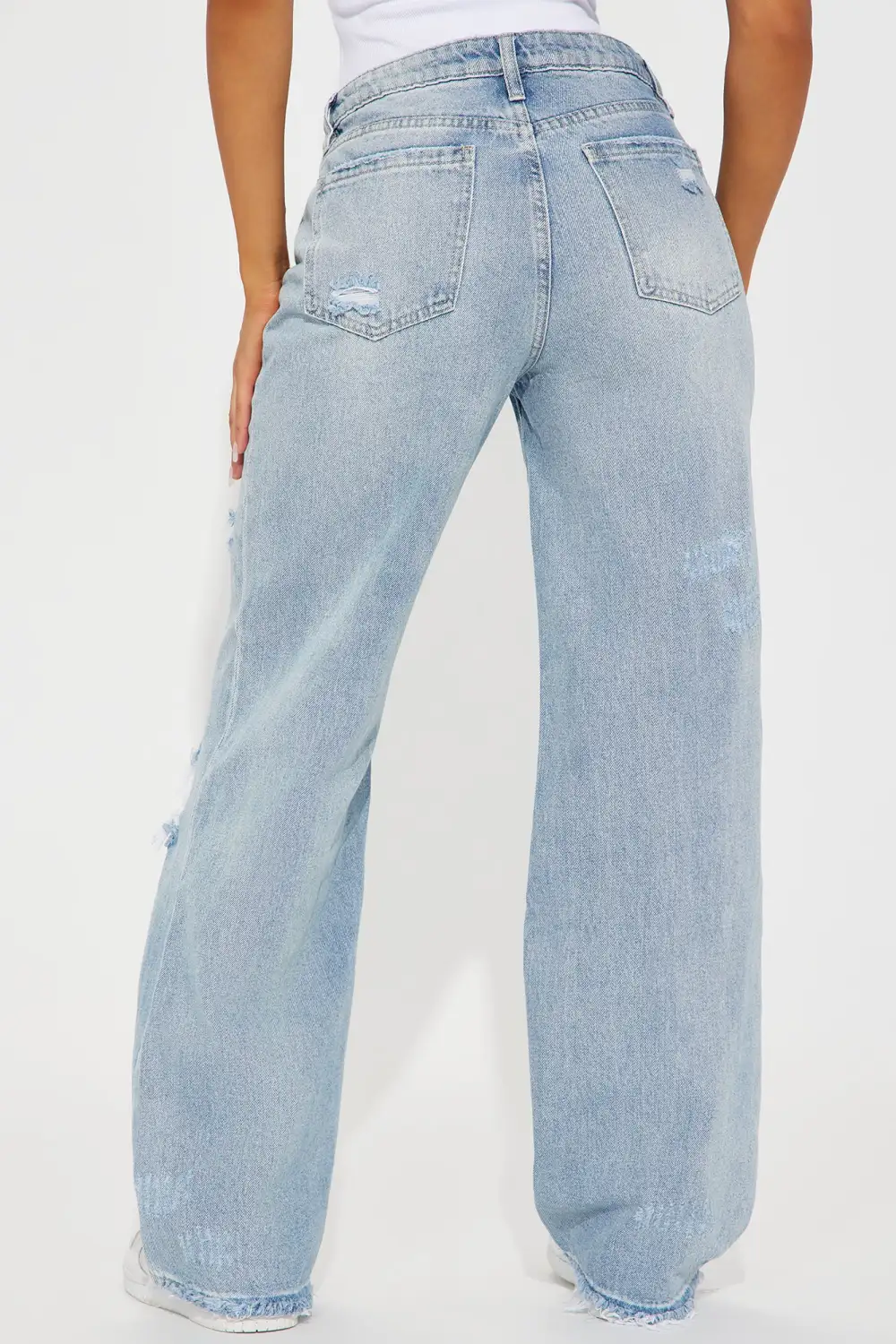 Only Angel Crossover Straight Leg Jeans - Medium Blue Wash