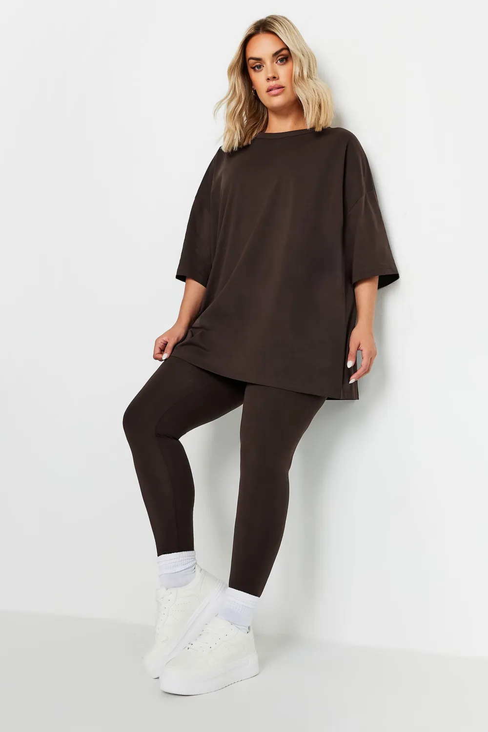 YOURS Curve Chocolate Brown Leggings