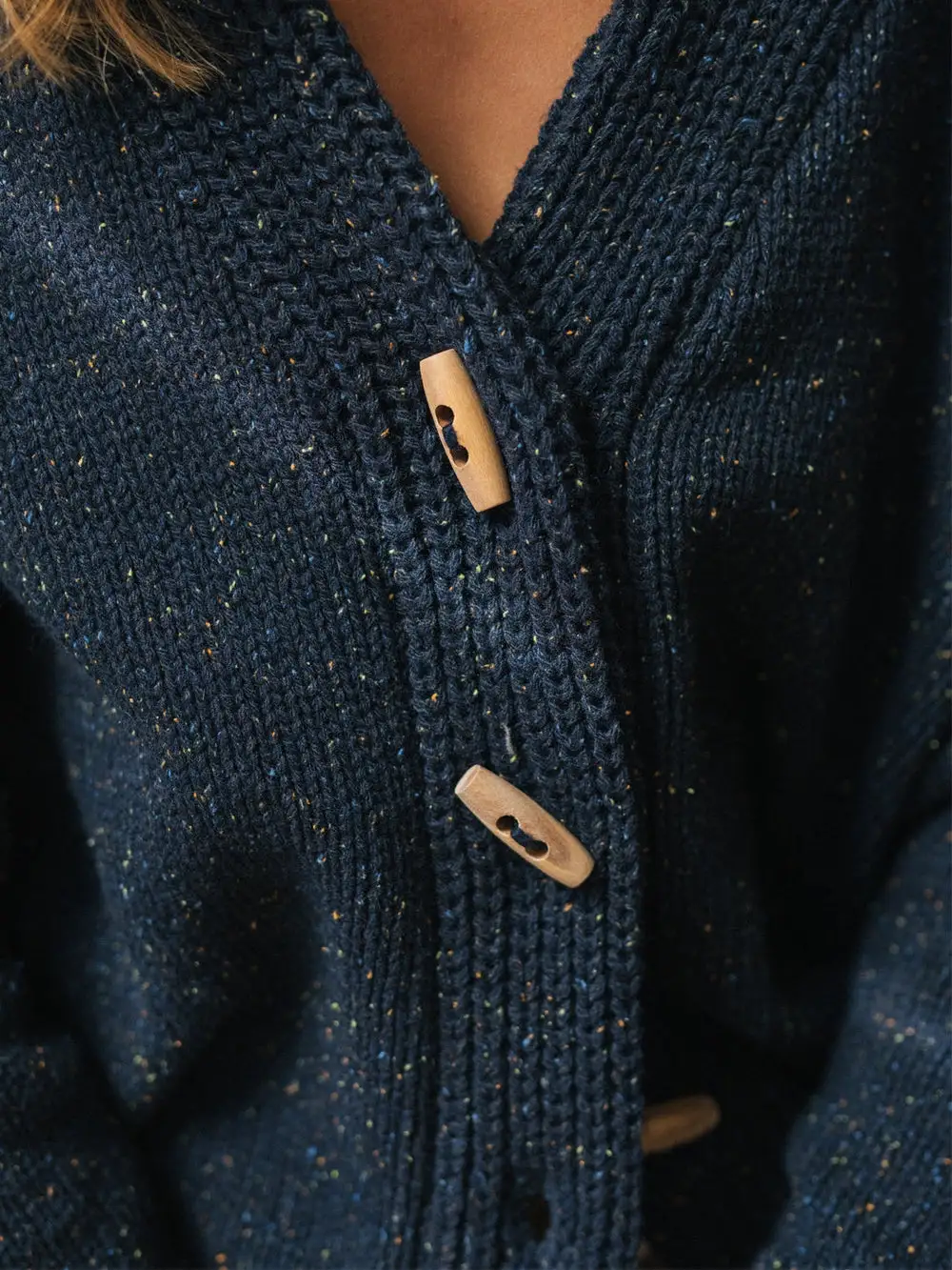 Blue Long Sleeve Plain Sweater