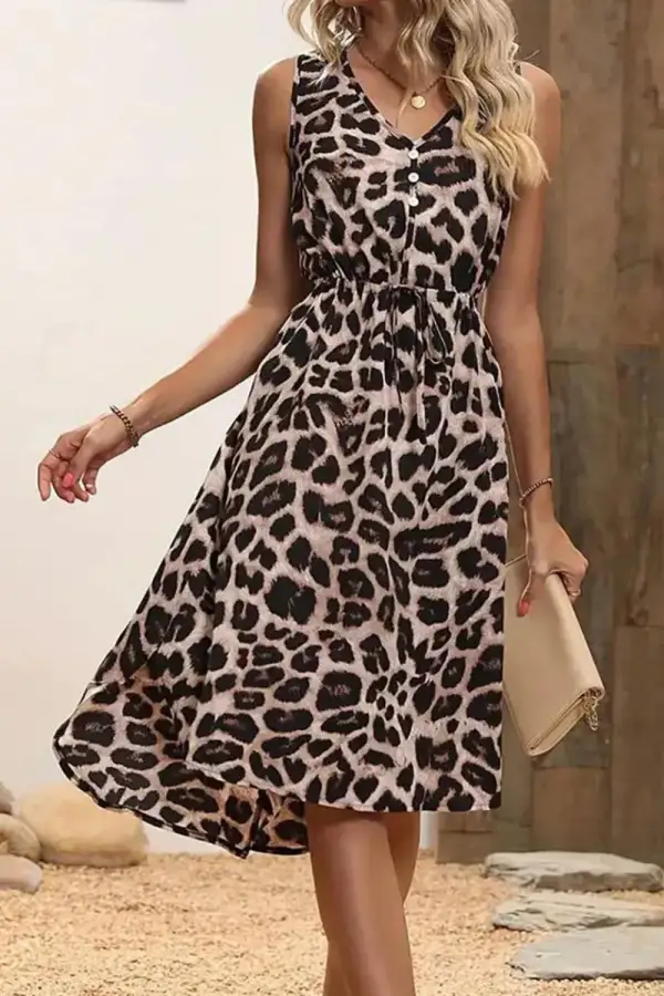 Relaxed Tie Waist A-Line Dress