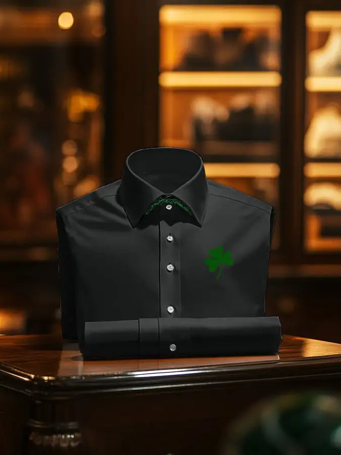 Men's Shamrock St Patrick's Day Print Casual Shirt
