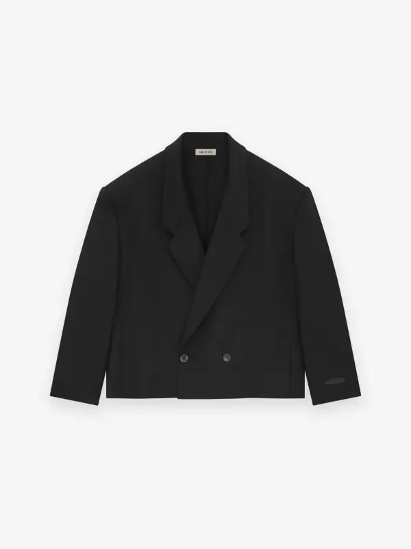 Wool Gabardine Cropped Blazer