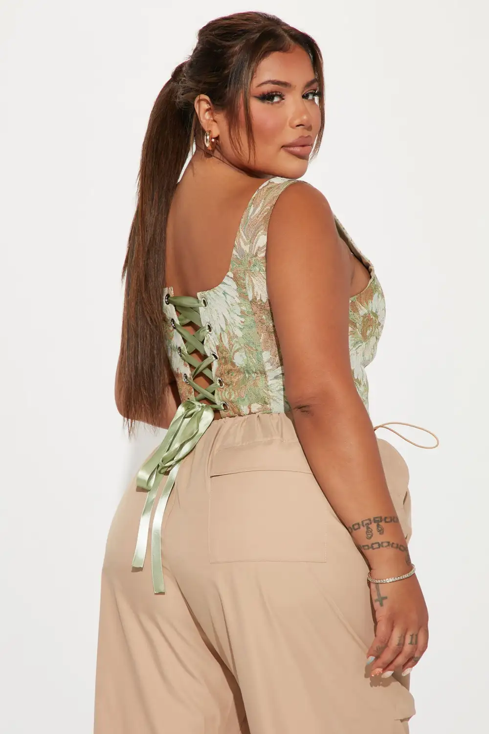 More Than A Dream Corset Top - Sage/combo