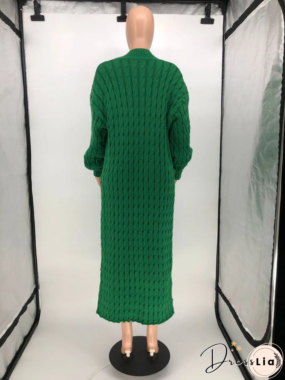 Winter Crochet Loose Long Twist Sweater Cardigan