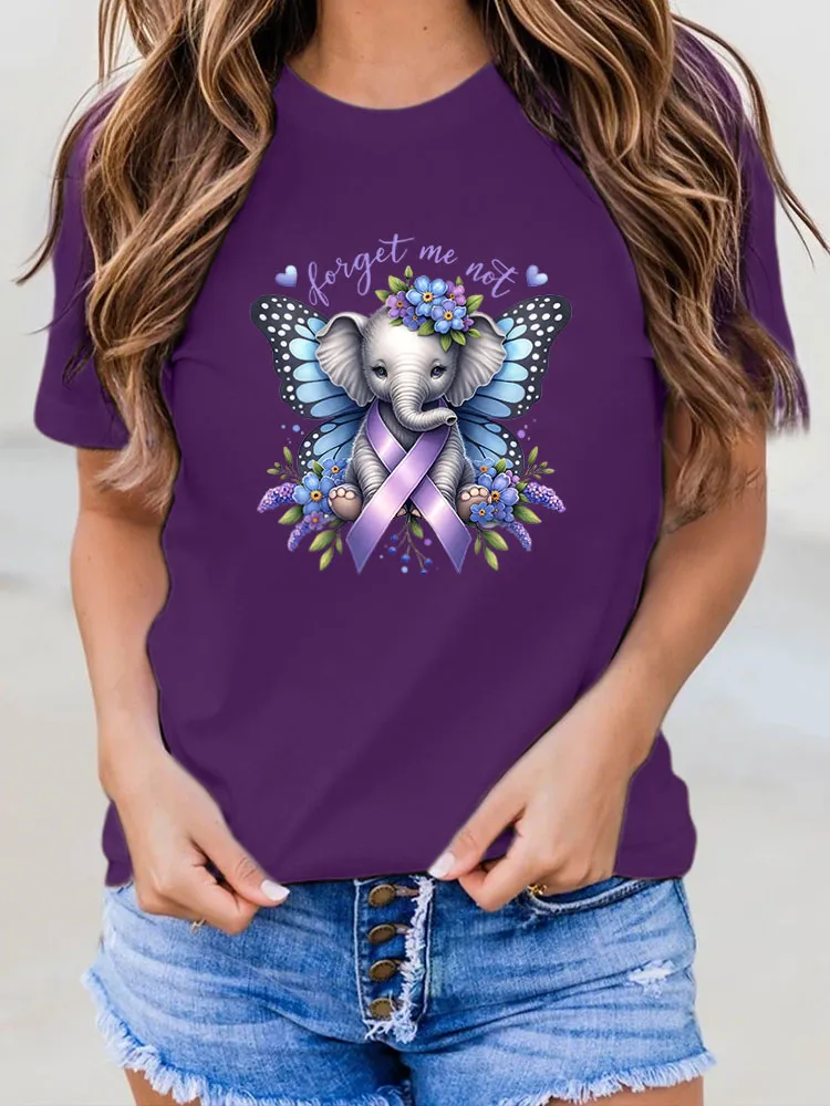 Women'S Round-Neck T-Shirt Forget Me Not Prints