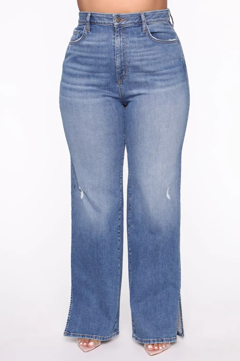 Killing 'Em Softly Side Split Jean - Medium Blue Wash