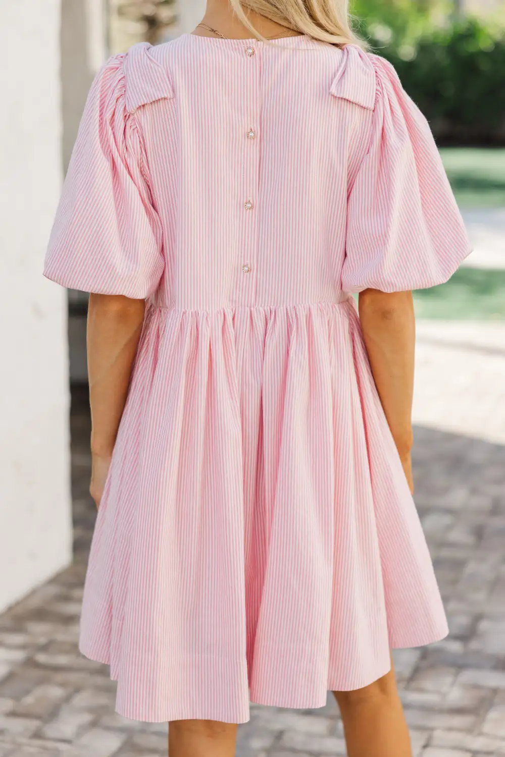 Dreaming Of The Day Pink Striped Babydoll Dress