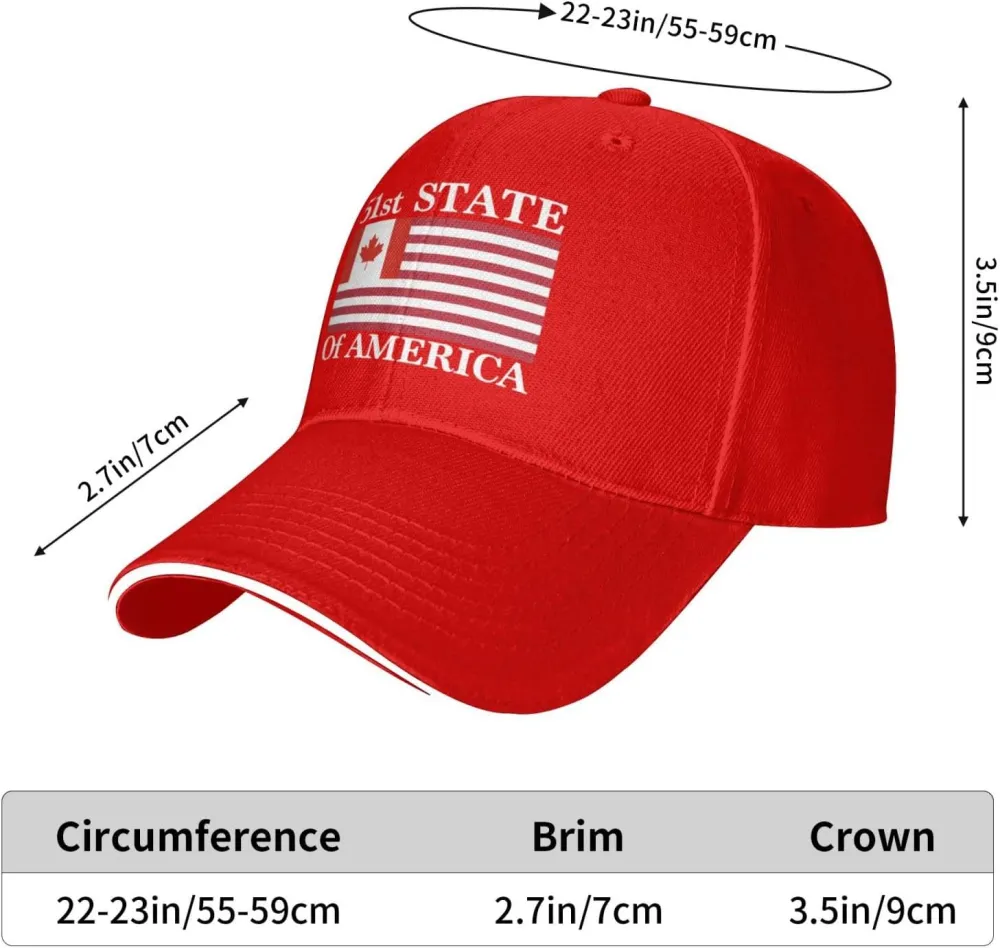 51st State Make Canada 51st State Hat Make America Canada Great Again Hat Cap for Men Women Black