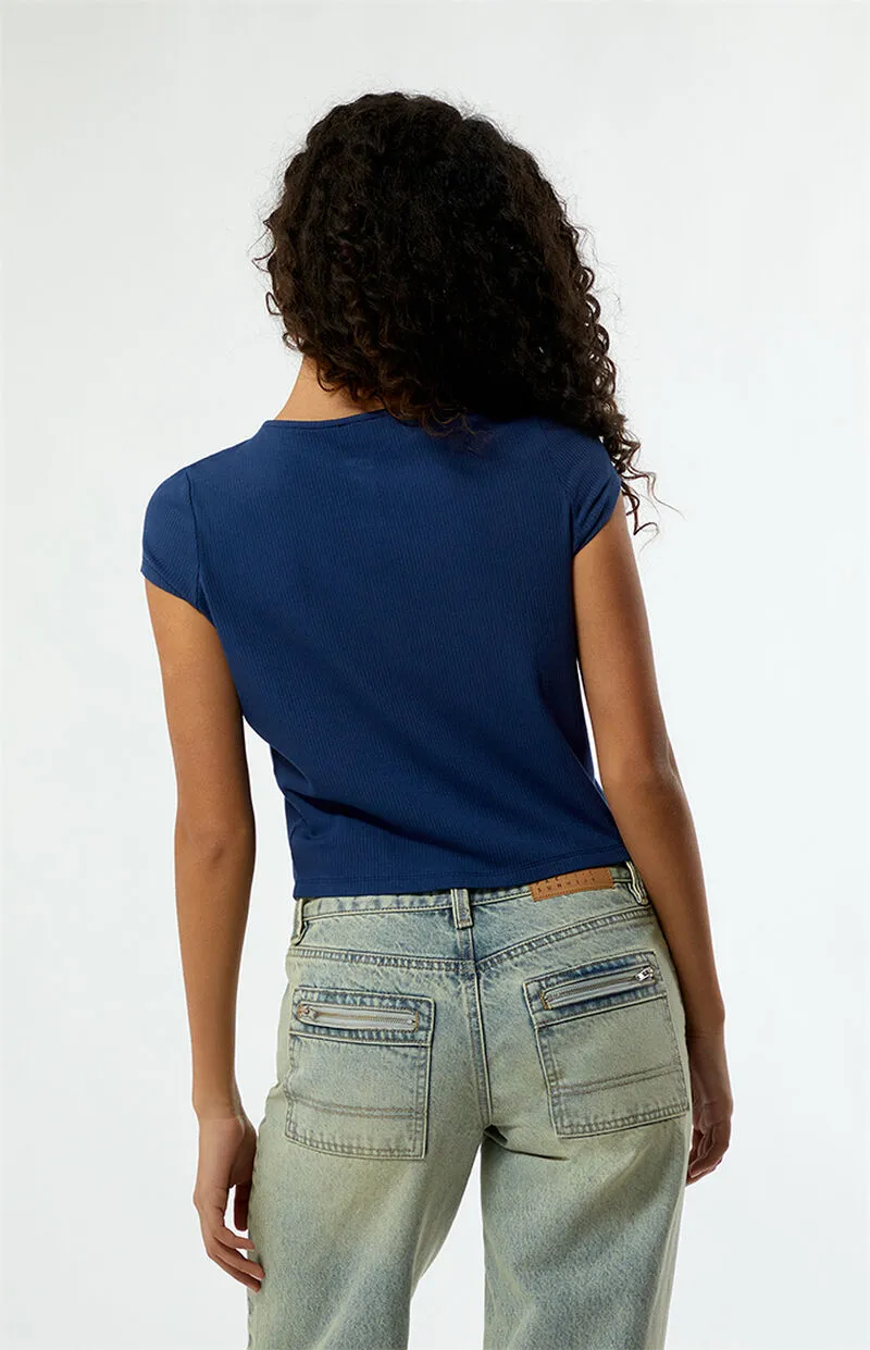 Est. PAC 1980 Parker Ribbed Button Top