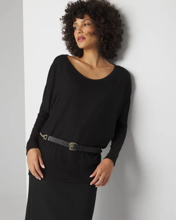 Petite Long Sleeve Scoopneck Tunic