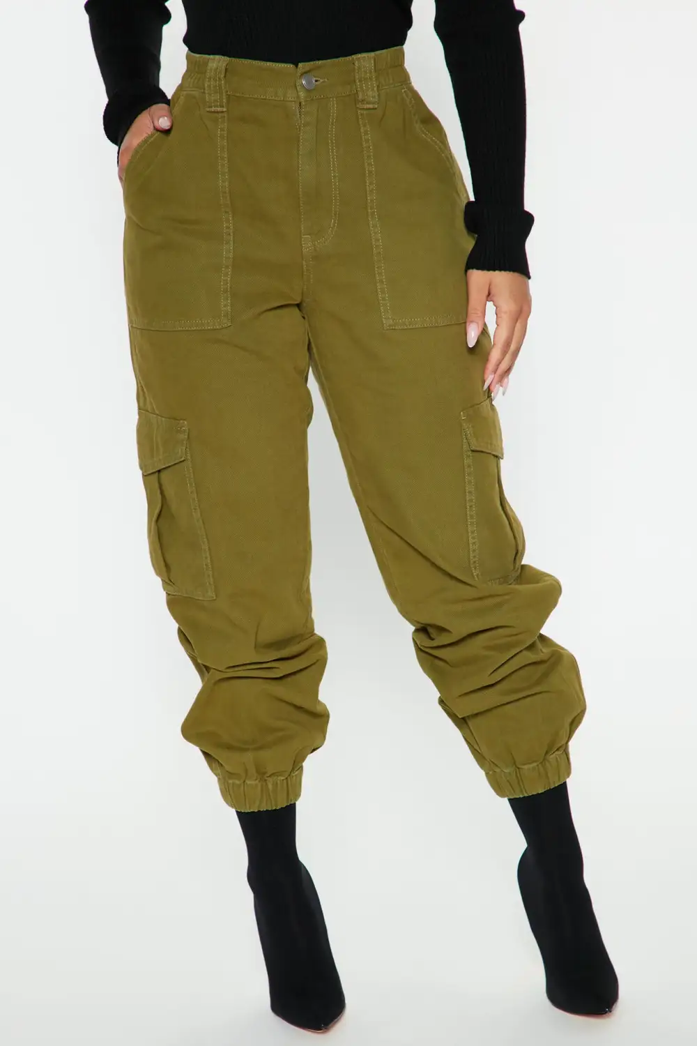 Nice To Meet You Cargo Joggers - Olive