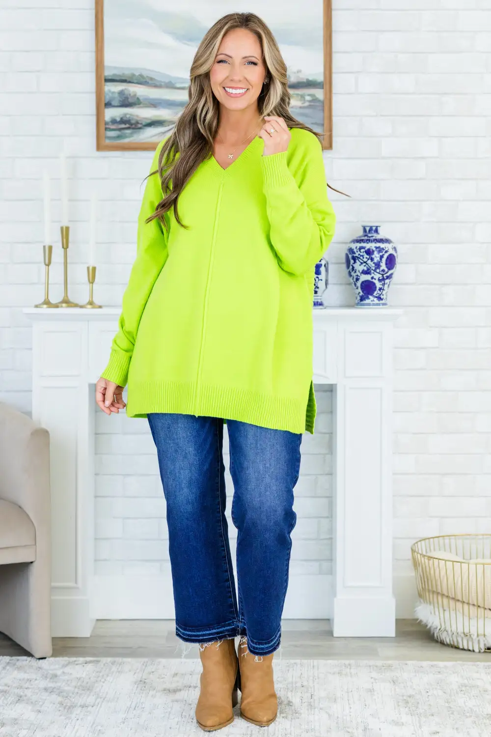 I'm Better Now Sweater, Lime