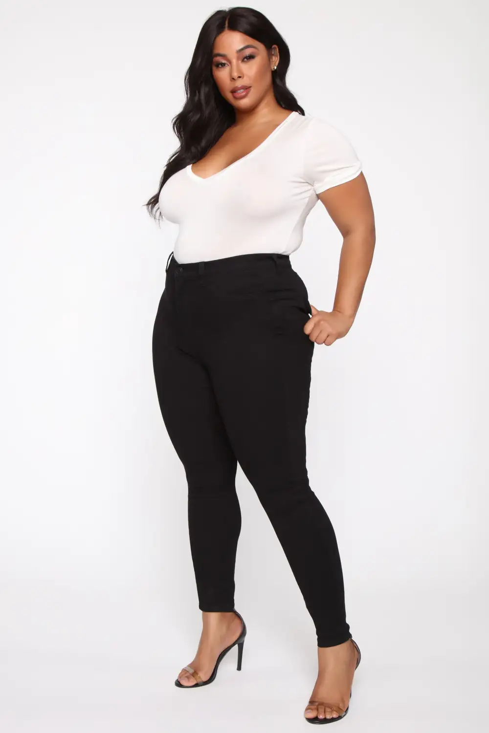 Emma Super Stretch High Rise Skinny Jean - Black