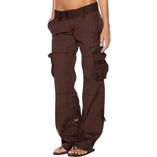 Women's Cargo Pants Tactical Cargo Pants Trousers Full Length Cotton Blend Pocket Baggy Low Waist Chic & Modern Casual / Sporty Sports Weekend Black Pink S M Summer Spring &  Fall