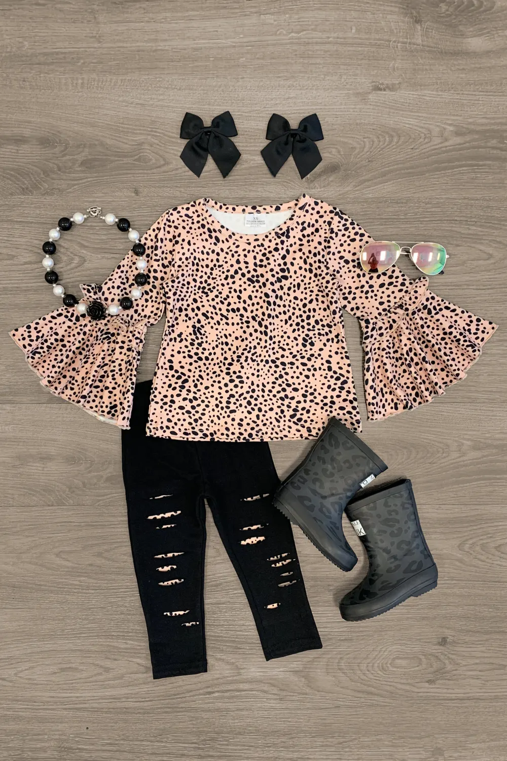 Polka Dot Cheetah Black Legging Set