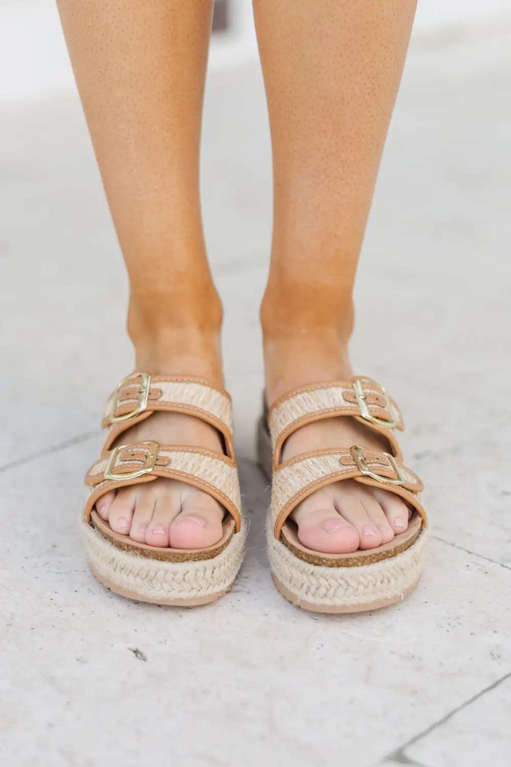 Spring Fling Natural Espadrille Platform Sandals