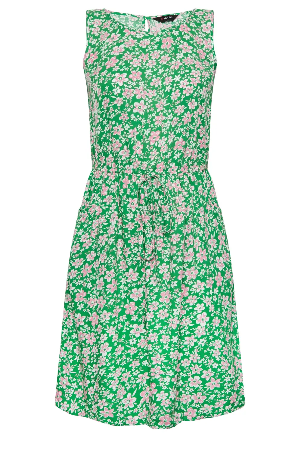 YOURS Curve Green Floral Ditsy Print Mini Dress