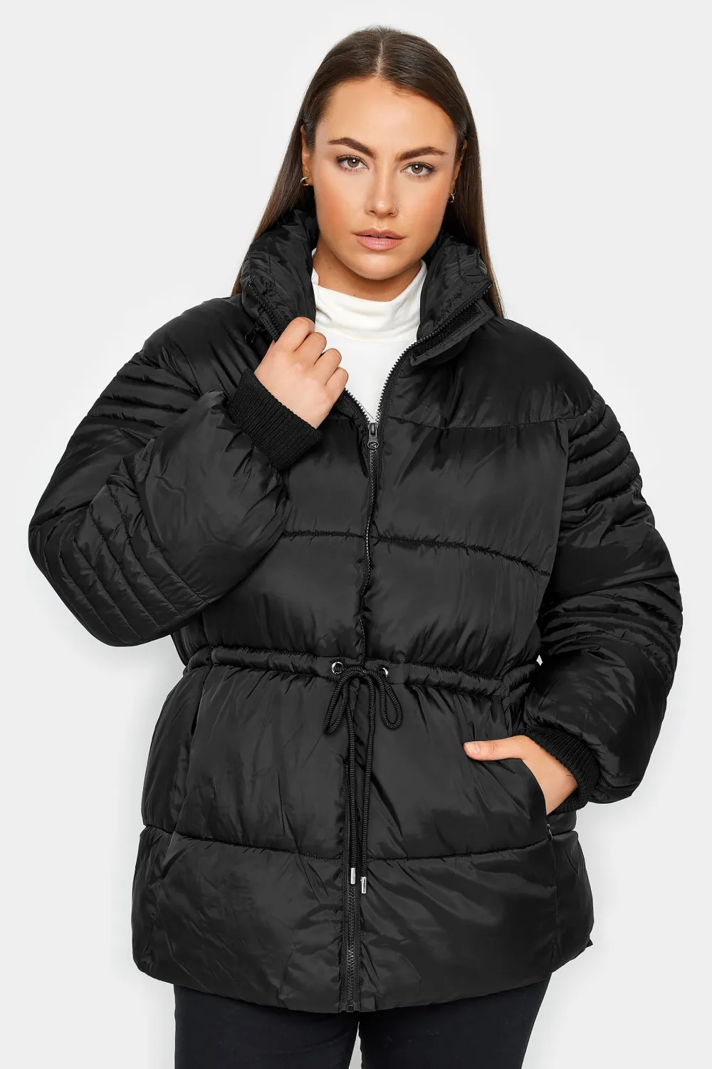 Evans Black Puffer Coat