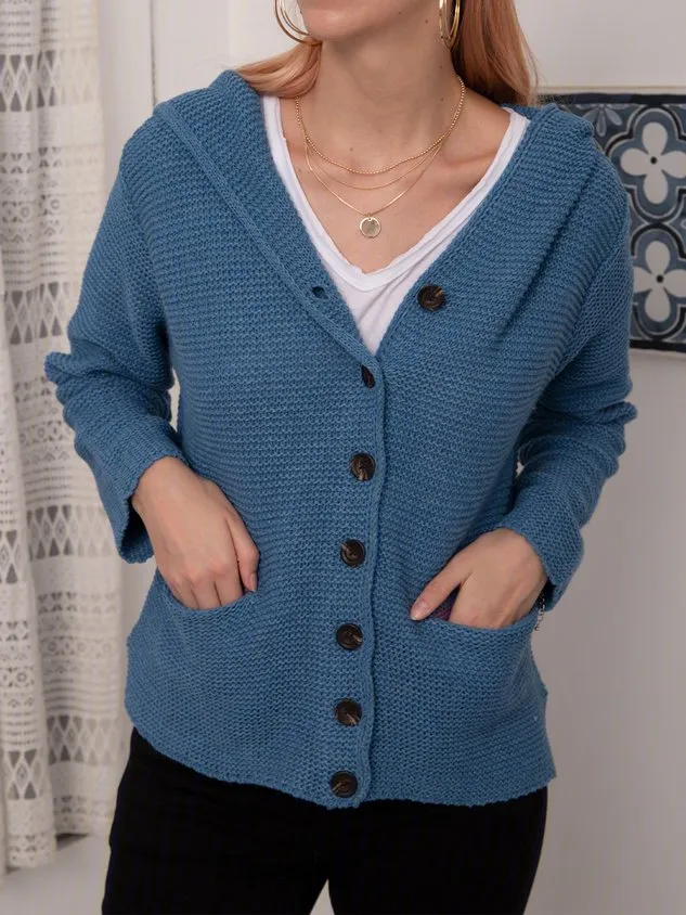Hooded Knitted Cardigan Sweater Sweater coat for Women