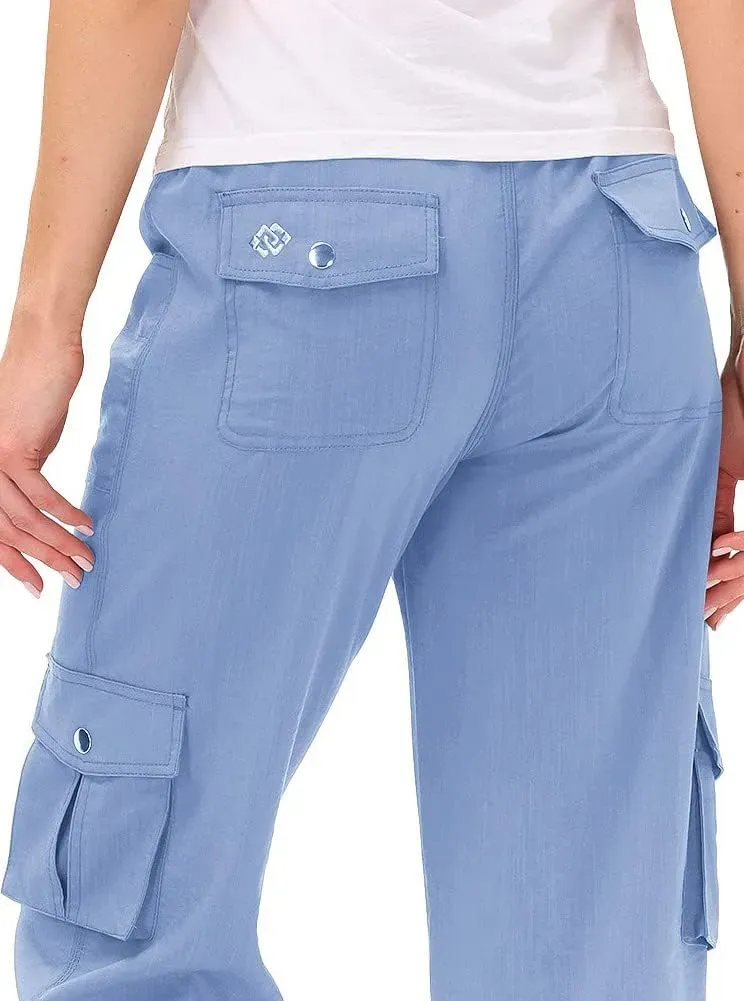 MoFiz Womens Capris with Pockets Loose Fit Casual Capri Pants Dressy Lightweight Ladies Baggy Cargo Pants for Hiking