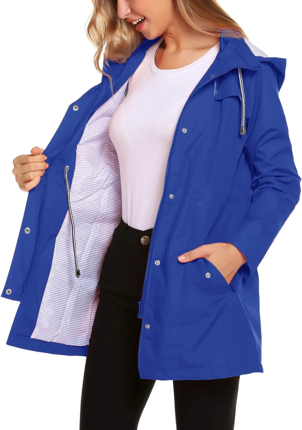 Womens Lightweight Hooded Waterproof Active Outdoor Rain Jacket S-XXL
