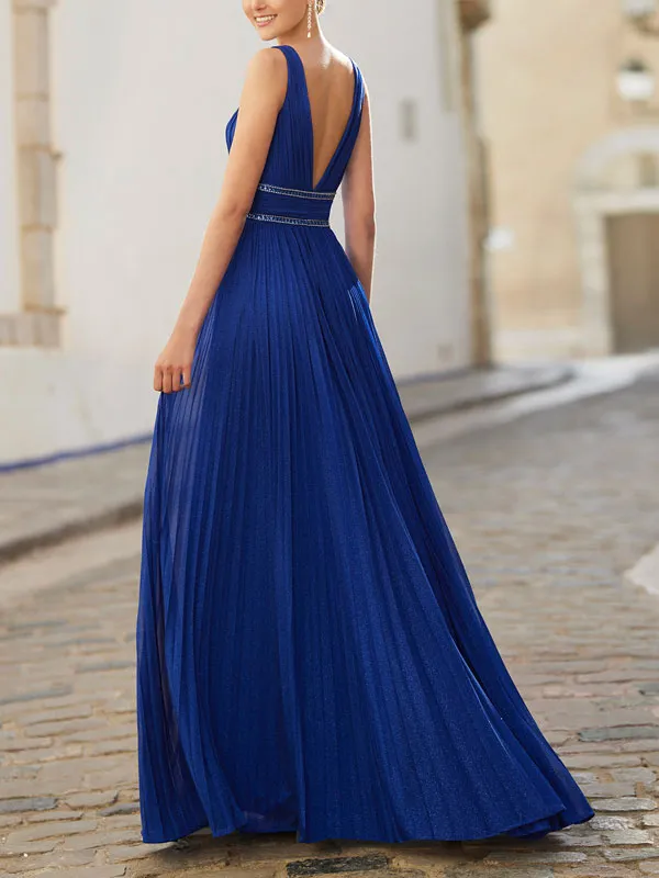 Solid color simple dinner party environmental protection material ladies dress