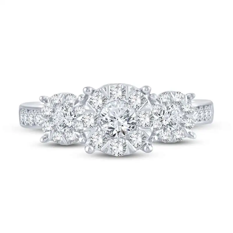 3-Stone Diamond Engagement Ring 1 ct tw Round-cut 14K White Gold