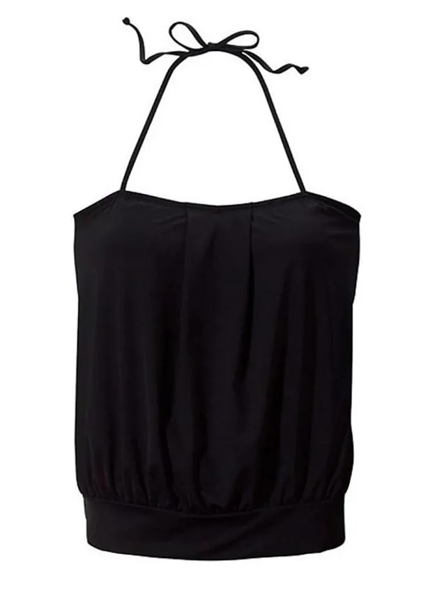 Women's Swimwear Tankini 2 Piece Normal Swimsuit 2 Piece Bandeau Strapless Solid Color Black Bathing Suits Sports Summer