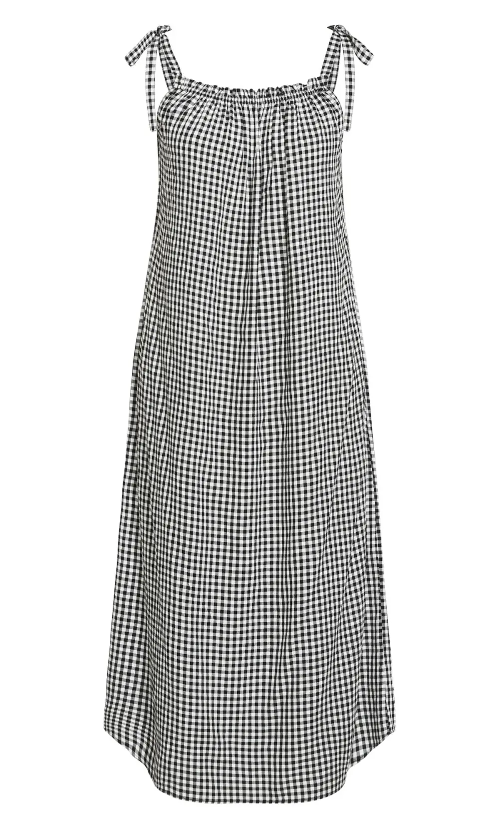 Evans Black Gingham Print Maxi Dress