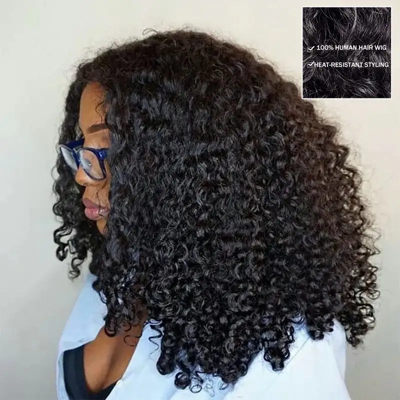 Affordable Burmese Curly Frontal Human Hair Wig Must for Summer Hot Selling 150% Density